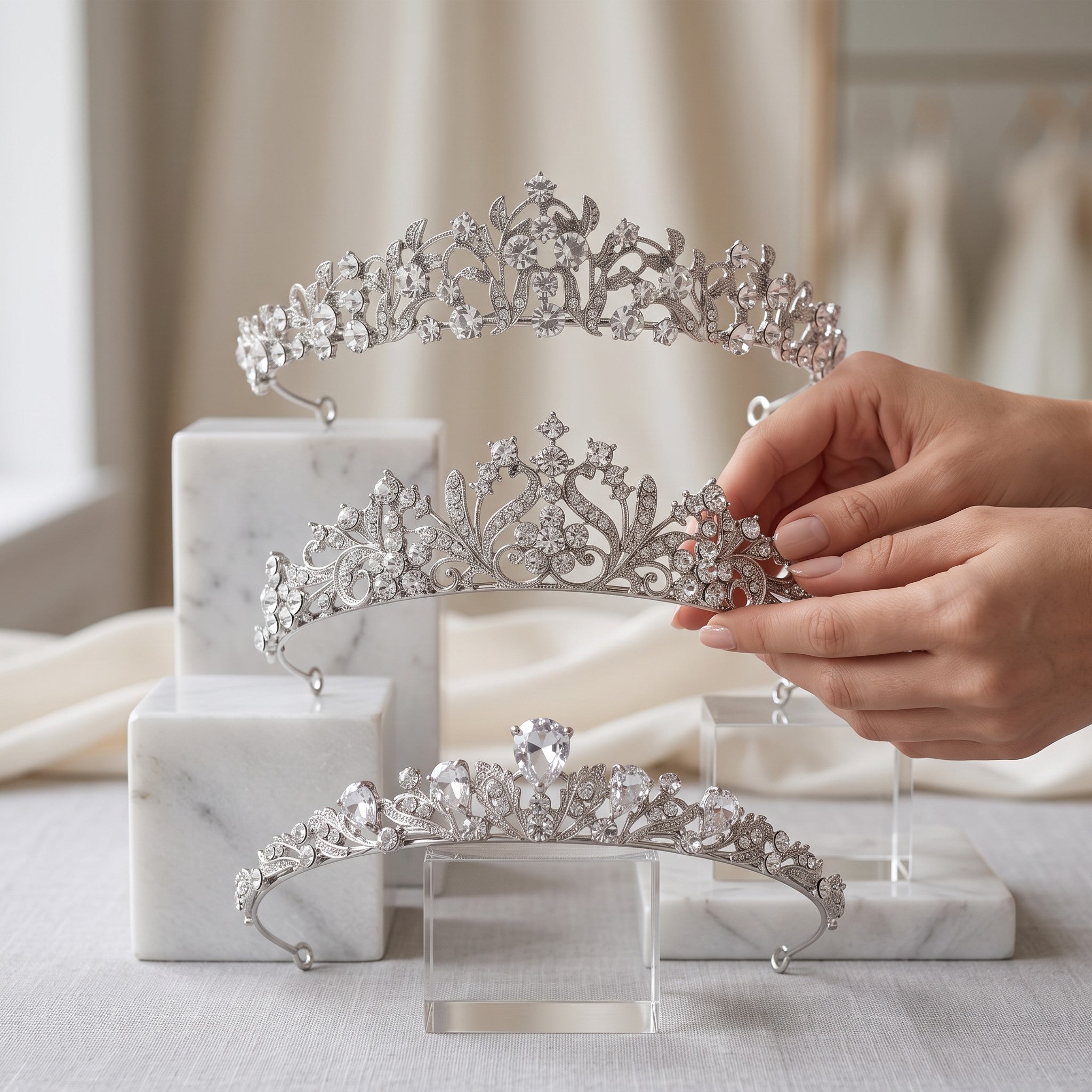 ATHENA - EXQUISITE SILVER TIARA COLLECTION - 1