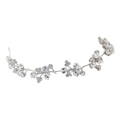 CUBIC ZIRCONIA COLLECTION - GLITZY SPARKLE HAIR VINE - HP170 SILVER