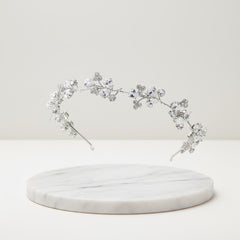 CUBIC ZIRCONIA COLLECTION - GLITZY SPARKLE HAIR VINE - HP170 SILVER