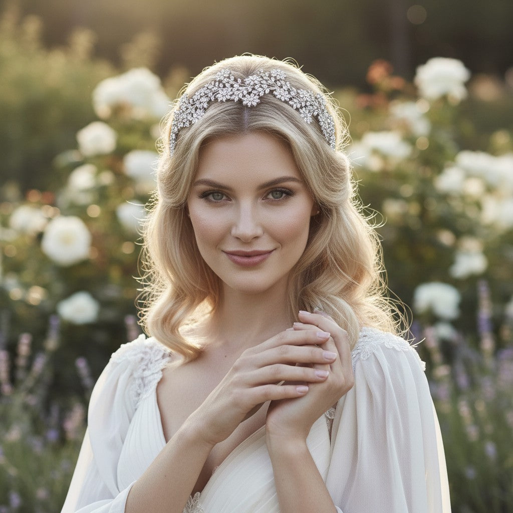 CUBIC ZIRCONIA COLLECTION - SHEER GLAMOUR HEADBAND - AHB16