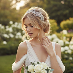 CUBIC ZIRCONIA COLLECTION - SHEER GLAMOUR HEADBAND - AHB16