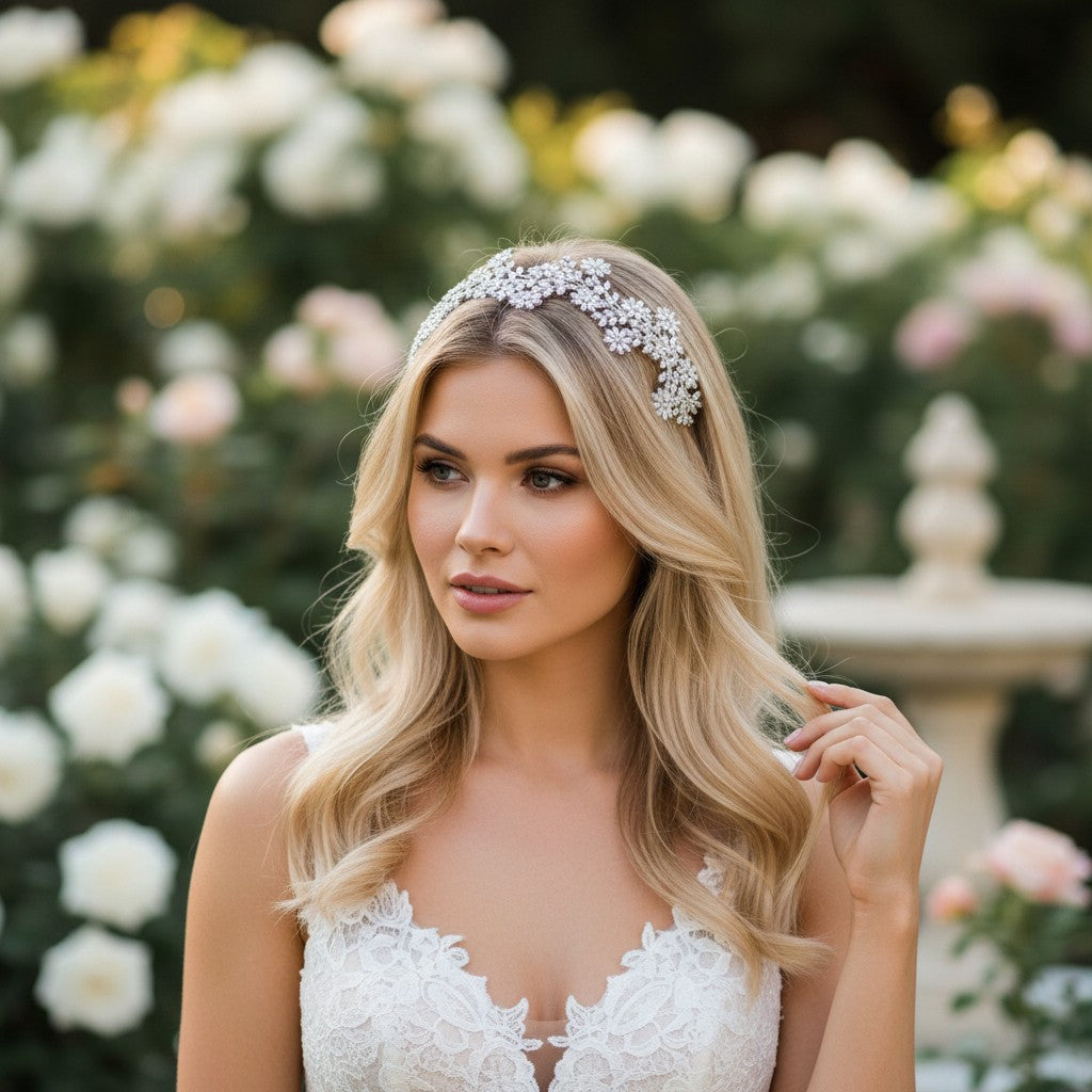 CUBIC ZIRCONIA COLLECTION - SHEER GLAMOUR HEADBAND - AHB16
