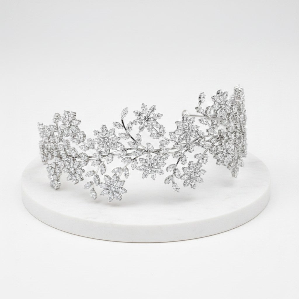 CUBIC ZIRCONIA COLLECTION - SHEER GLAMOUR HEADBAND - AHB16