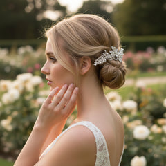 ATHENA COLLECTION - PRECIOUS PEARL HAIR COMB - HC195 - SILVER
