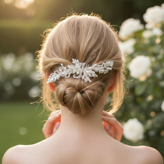ATHENA COLLECTION - PRECIOUS PEARL HAIR COMB - HC195 - SILVER