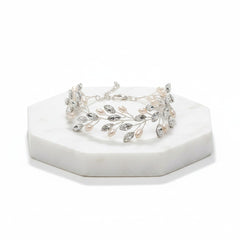 ATHENA COLLECTION - PEARL VINE BRACELET - BRA39 - SILVER