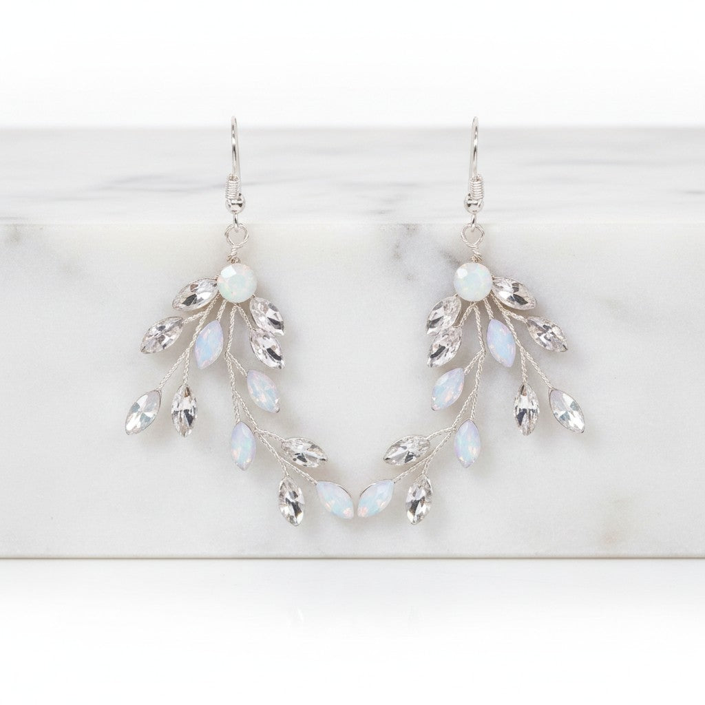 ATHENA COLLECTION - CRYSTAL VINE EARRINGS - (ER487) OPAL