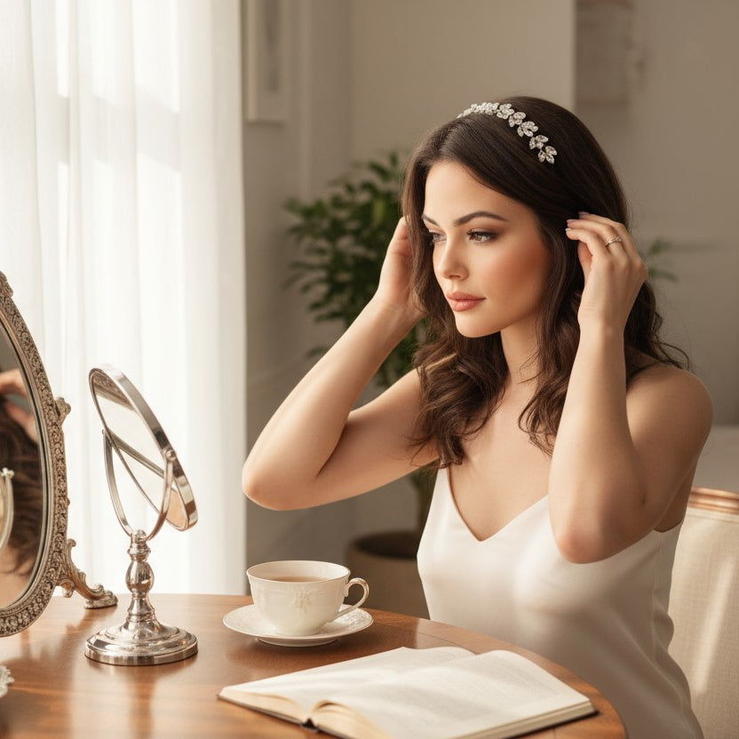 ATHENA COLLECTION - CRYSTAL GLAM HAIR COMB - HC196 LIGHT GOLD