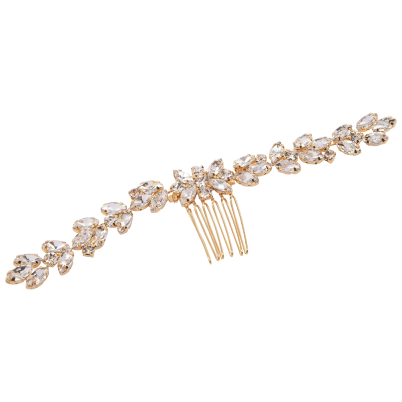 ATHENA COLLECTION - CRYSTAL GLAM HAIR COMB - HC196 GOLD