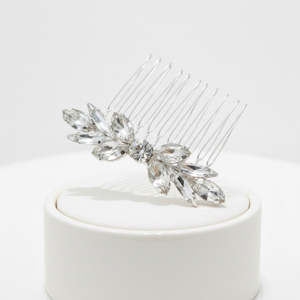 ATHENA COLLECTION - DAINTY DIVINE HAIR COMB - HC197 - SILVER