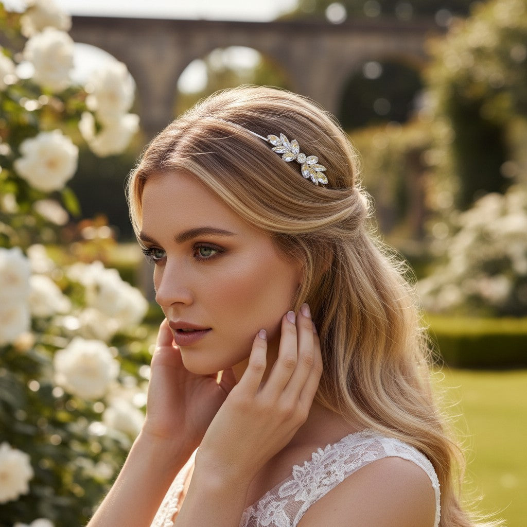 ATHENA COLLECTION - DAINTY DIVINE HAIR COMB - HC197 - SILVER