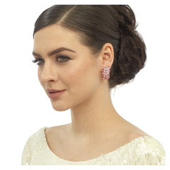 ATHENA COLLECTION CRYSTAL CLUSTER EARRINGS - SILVER