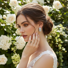 ATHENA COLLECTION CRYSTAL CLUSTER EARRINGS -BLACK DIAMOND