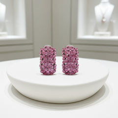 ATHENA COLLECTION CRYSTAL CLUSTER EARRINGS - LIGHT ROSE