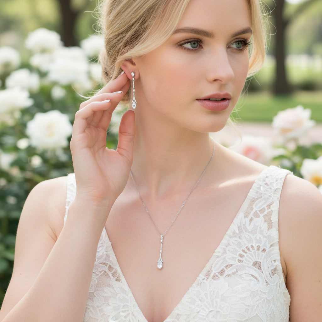 CUBIC ZIRCONIA COLLECTION - DAINTY SPARKLE NECKLACE - CZNK40