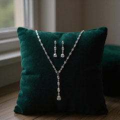 CIBIC ZIRCONIA COLLECTION - CRYSTAL DROP NECKLACE SET - 3 PIECE SET - CZNK96