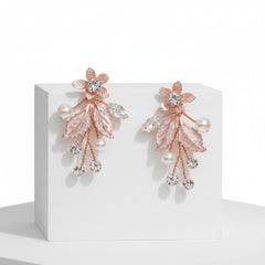 ATHENA COLLECTION - FLORAL ROMANCE EARRINGS - ROSE GOLD - ER495