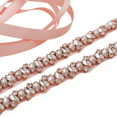 ATHENA COLLECTION - CRYSTAL CLUSTER BELT  - BELT 30  PINK