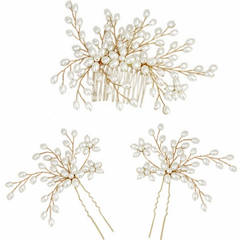 ATHENA COLLECTION - PEARL ROMANCE COLLECTION -  GOLD (PIN33)