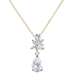 CUBIC ZIRCONIA COLLECTION - EXQUISITE STARLET NECKLACE - CZNK90 - GOLD
