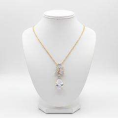 CUBIC ZIRCONIA COLLECTION - EXQUISITE STARLET NECKLACE - CZNK90 - GOLD