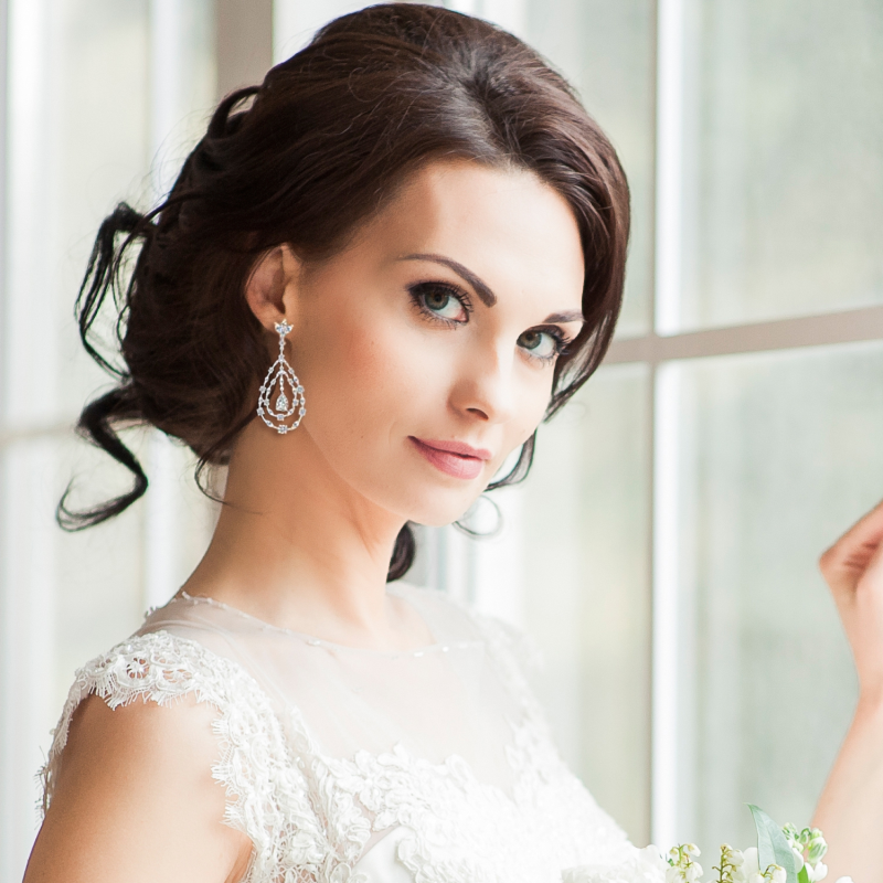 CUBIC ZIRCONIA COLLECTION - CRYSTAL GLAM EARRINGS - CZER498