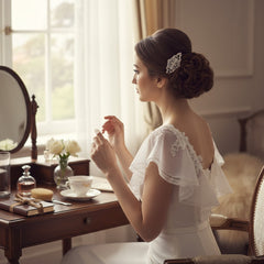 REGAL CRYSTAL HAIR COMB - (HC56) ROSE GOLD