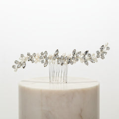 ATHENA COLLECTION - PEARL ALLURE HAIR COMB - HC198 SILVER