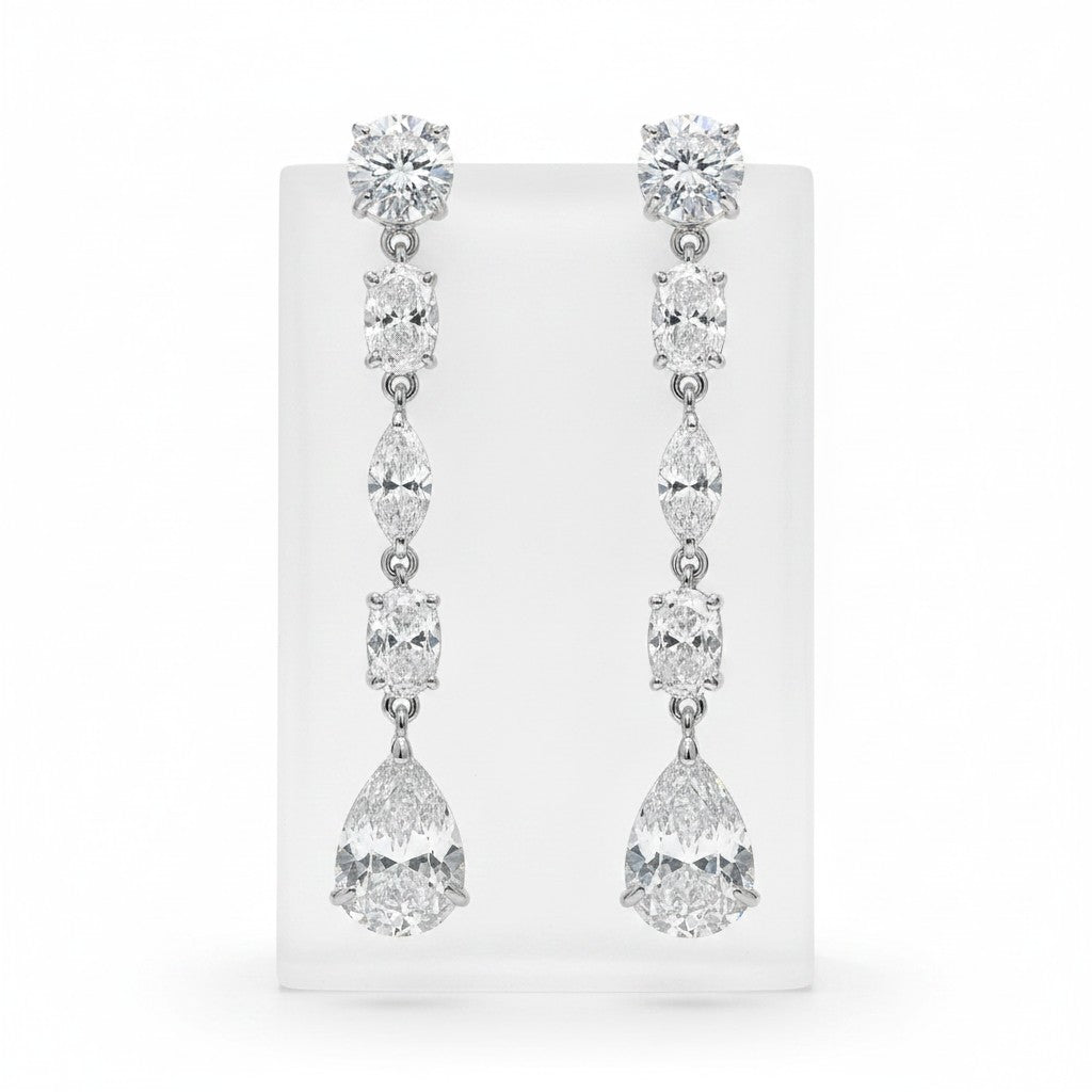 CUBIC ZIRCONIA COLLECTION -  SHIMMER DROP EARRINGS - CZER503