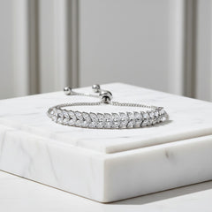 ATHENA COLLECTION - ETERNALLY CRYSTAL BRACELET - ADJUSTABLE (BR44) SILVER