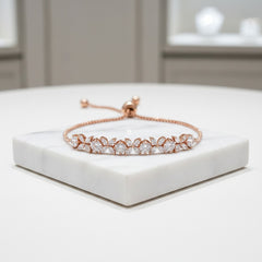 CUBIC ZIRCONIA COLLECTION - GRACE CRYSTAL BRACELET - BR48 ROSE GOLD