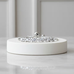 CUBIC ZIRCONIA COLLECTION - GRACE CRYSTAL BRACELET - BR48 SILVER