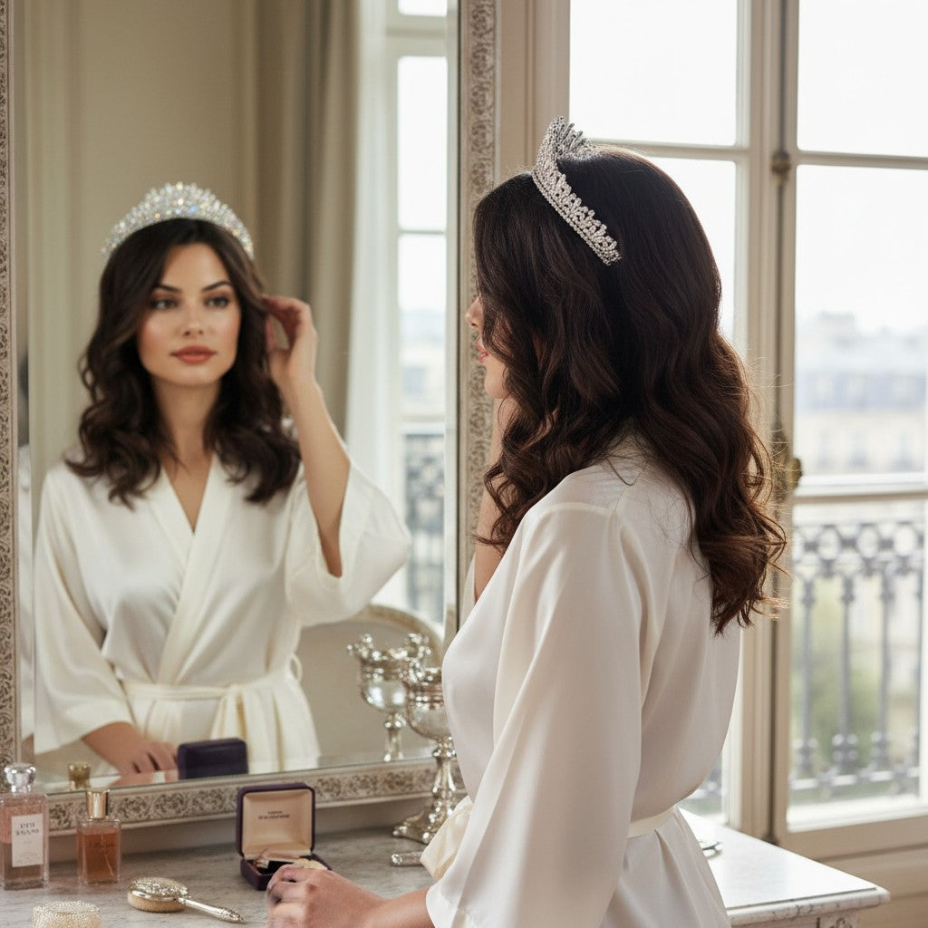 CUBIC ZIRCONIA COLLECTION - CRYSTAL TREASURE TIARA -AHB21