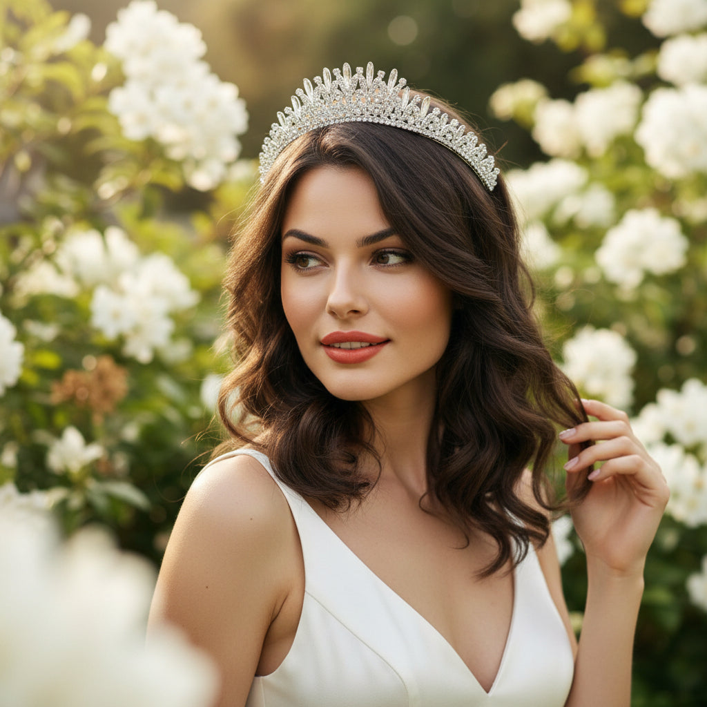 CUBIC ZIRCONIA COLLECTION - CRYSTAL TREASURE TIARA -AHB21