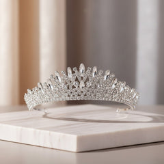 CUBIC ZIRCONIA COLLECTION - CRYSTAL TREASURE TIARA -AHB21