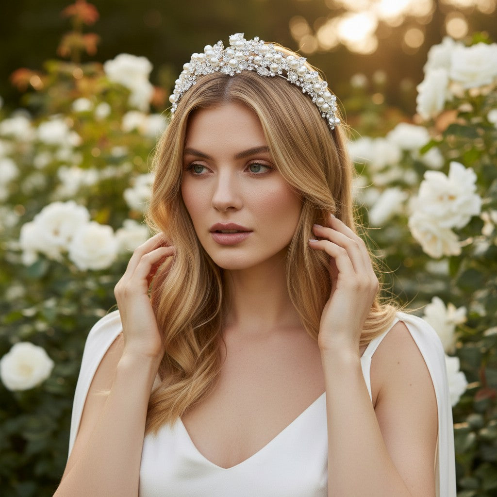 ATHENA COLLECTION - CRYSTAL LUXE HEADBAND - SILVER AHB-23