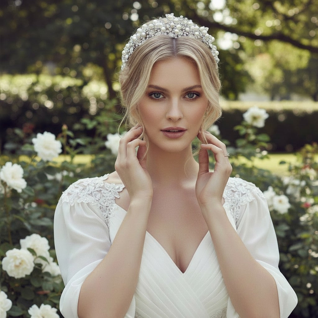 ATHENA COLLECTION - CRYSTAL LUXE HEADBAND - SILVER AHB-23