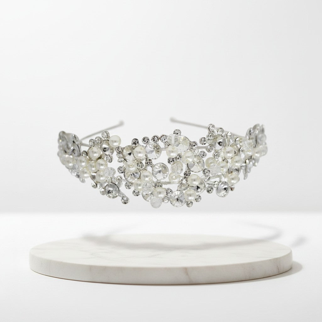 ATHENA COLLECTION - CRYSTAL LUXE HEADBAND - SILVER AHB-23