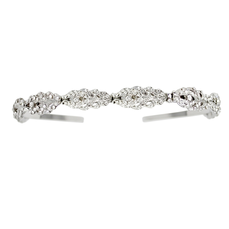 ATHENA COLLECTION - CRYSTAL HEADBAND - AHB24 SILVER