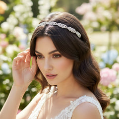 ATHENA COLLECTION - CRYSTAL HEADBAND - AHB24 SILVER