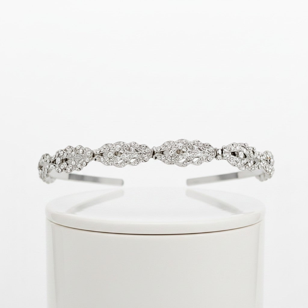 ATHENA COLLECTION - CRYSTAL HEADBAND - AHB24 SILVER
