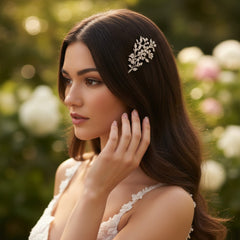 ATHENA COLLECTION - EXQUISTE VINTAGE HAIR CLIP - SILVER  (CLIP 746)