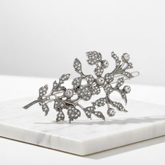 ATHENA COLLECTION - EXQUISTE VINTAGE HAIR CLIP - SILVER  (CLIP 746)
