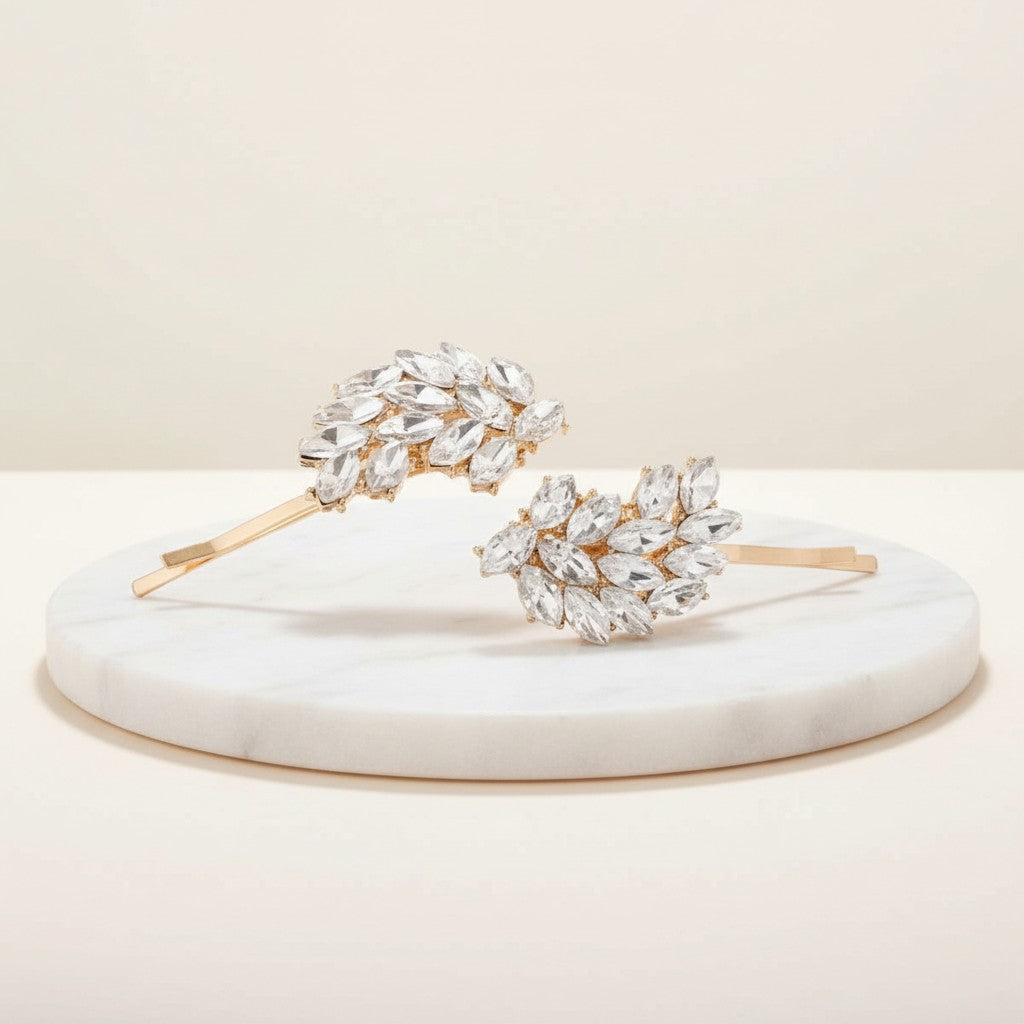 ATHENA COLLECTION - VINTAGE GLITZY CLIPS - (CLIP 755) GOLD