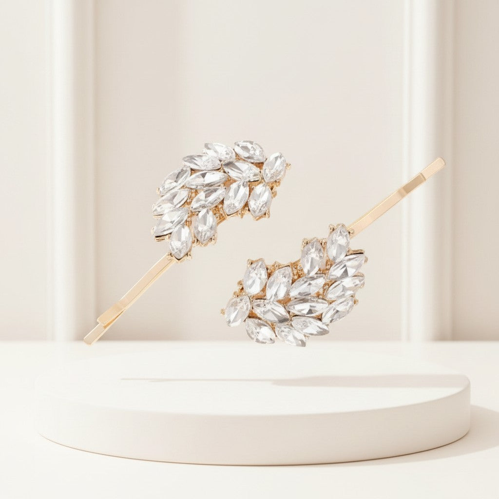 ATHENA COLLECTION - VINTAGE GLITZY CLIPS - (CLIP 755) GOLD