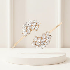 ATHENA COLLECTION - VINTAGE GLITZY CLIPS - (CLIP 755) GOLD