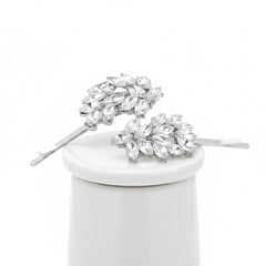ATHENA COLLECTION - VINTAGE GLITZY CLIPS - (CLIP 755) SILVER