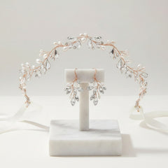 ATHENA COLLECTION - CHIC PEARL VINE SET  - HP174 - Rose gold