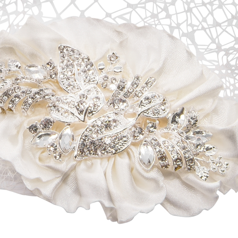 SASSB COLLECTION - VINTAGE LUXE BIRDCAGE VEIL - HP34 - SILVER