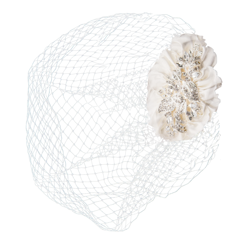 SASSB COLLECTION - VINTAGE LUXE BIRDCAGE VEIL - HP34 - SILVER